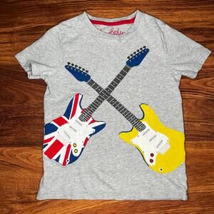 Mini Boden Music Guitar Rock Short Sleeve Applique Shirt Size 6/7